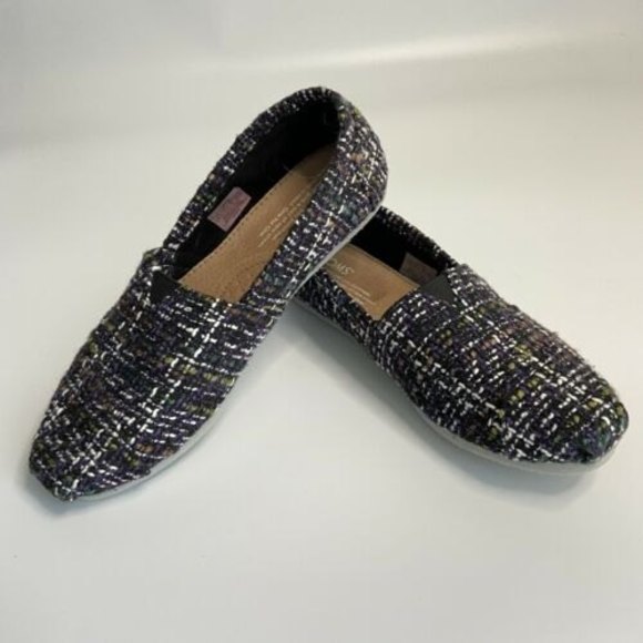 Toms Shoes Toms Womens Size 65 Classic Slipon Purple Tweed